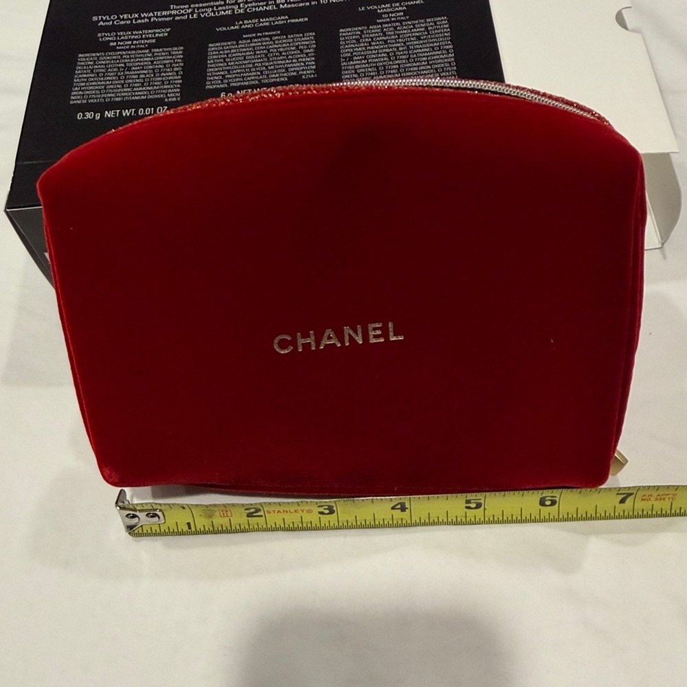 CHANEL Luxurious Red Velvet pouch